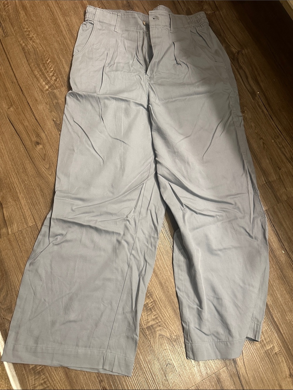 Madewell Wide Leg Pants in Light Gray